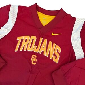Vintage‎ Nike USC Trojans Pullover Windbreaker Jacket Men's Medium Red Gold